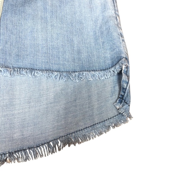 Reba Denim Dress Size Small Embroidered Western Fray Hem Comfort Soft Floral - Picture 9 of 13